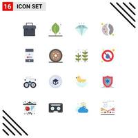 Set of 16 Modern UI Icons Symbols Signs for phone calling jewel space galaxy Editable Pack of Creative Vector Design Elements