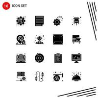 paquete de iconos vectoriales de stock de 16 signos y símbolos de línea para la configuración del conector de página usb de ubicación elementos de diseño vectorial editables vector