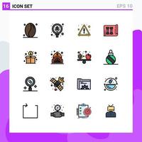 Set of 16 Modern UI Icons Symbols Signs for money donation attention crowd inventory Editable Creative Vector Design Elements