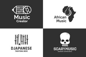 colección de plantilla de diseño de logotipo de música vector