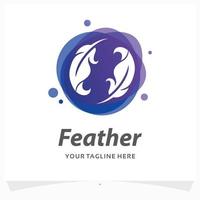 feather logo design template vector