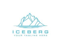 iceberg logo geometric line outline mono line illustration vector