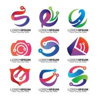 Collection of Gradient Abstract Logo Design Template Set vector