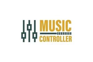 plantilla de diseño de logotipo de controlador de música vector