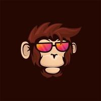 Cool Monkey Logo Design Template Illustration vector