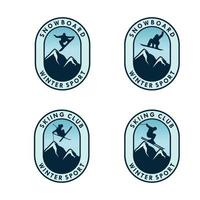 Set of Winter Sport Logo Design Template vector