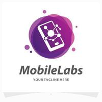 plantilla de diseño de logotipo de laboratorios móviles vector