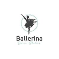 ballerina dance studios logo design template inspiration vector