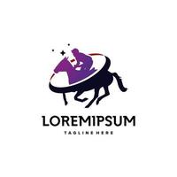 Equestrian Logo Design Template with white background vector