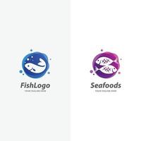 Set of Fish Logo Design Templates vector