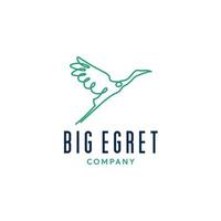 Big Egret Line Logo Design Template Inspiration - Vector