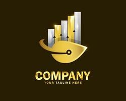 luxury gold leaf finance logo design template vector