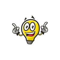 funny bulb mascot logo design template vector