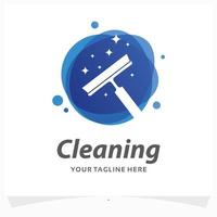 cleaning service logo design template vector