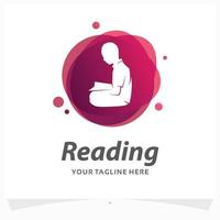 reading logo design template vector