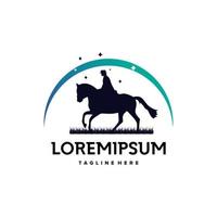 Equestrian Logo Design Template with white background vector