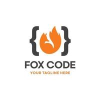 inspiración de plantilla de diseño de logotipo de código fox - vector