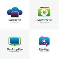 Set of File Manager Logo Design Templates vector