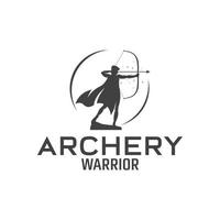 Archery Warrior Logo Design Template Inspiration vector