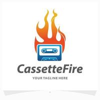 plantilla de diseño de logotipo de fuego de casete vector