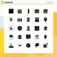 25 iconos creativos, signos y símbolos modernos de cajones de cohetes, armarios escolares, muebles, elementos de diseño vectorial editables vector