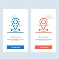 Location Pin Point  Blue and Red Download and Buy Now web Widget Card Template vector