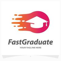 fast graduate logo design template vector