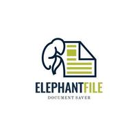 Elephant File Logo Design Template Inspiration - Vector