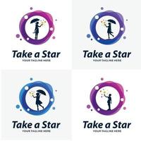 Set of Reach a Star Logo Design Templates vector