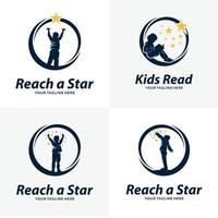 Set of Reach a Star Logo Design Templates vector