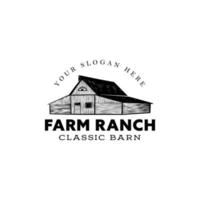 Vintage Classic Farm Ranch Classic Barn logo design template vector