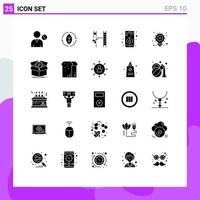 Set of 25 Modern UI Icons Symbols Signs for light more power information editing Editable Vector Design Elements
