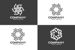 Collection of Abstract Line Logo Design Template vector