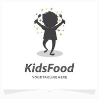 kids food logo design template vector