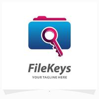 file keys logo design template vector