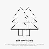 Christmas Eco Environment Green Merry Line Icon Vector