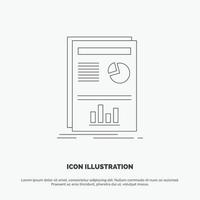 Presentation Layout Graph Success Line Icon Vector