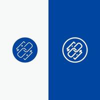 Link Chain Url Connection Link Line and Glyph Solid icon Blue banner Line and Glyph Solid icon Blue banner vector