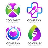 Bundle creative spoon and fork logo collection vector