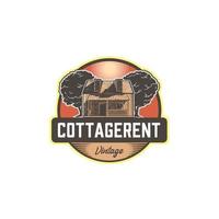 cottage rent vintage logo design template inspiration vector