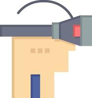 plantilla de banner de icono de vector de icono de color plano de tecnología de auriculares de realidad virtual