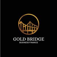 Gold Bridge Logo Design Template Inspiration - Vector