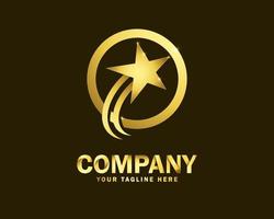 luxury gold star logo design template vector