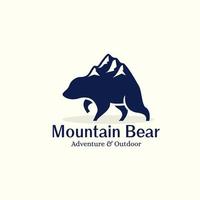 inspiración de plantilla de diseño de logotipo de oso de montaña - vector