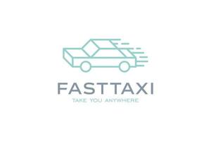 Fast Taxi Line Logo Design Template vector