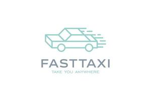 plantilla de diseño de logotipo de línea de taxi rápido vector