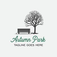 Autumn Park and Tree Logo Design Template vector