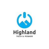 highland tech and power logo design template inspiration vector