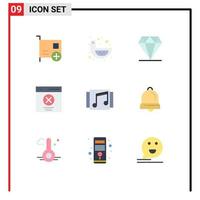 Modern Set of 9 Flat Colors and symbols such as user interface toy error expensive Editable Vector Design Elements