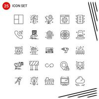 Collection of 25 Vector Icons in Line style Pixle Perfect Outline Symbols for Web and Mobile Line Icon Signs on White Background 25 Icons